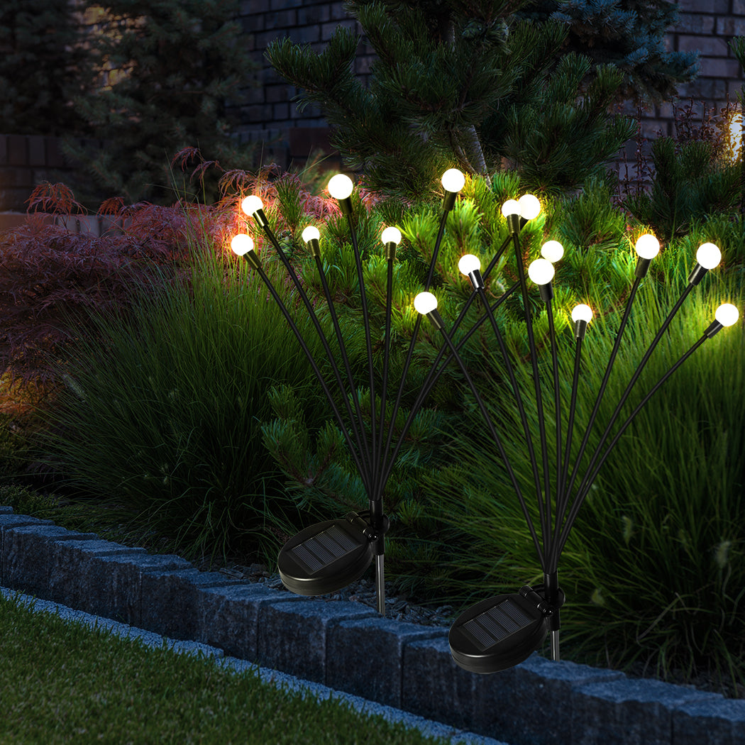 Firfly Solar Lawn Lights 8 LED Outdoor Black-1910112867357691910