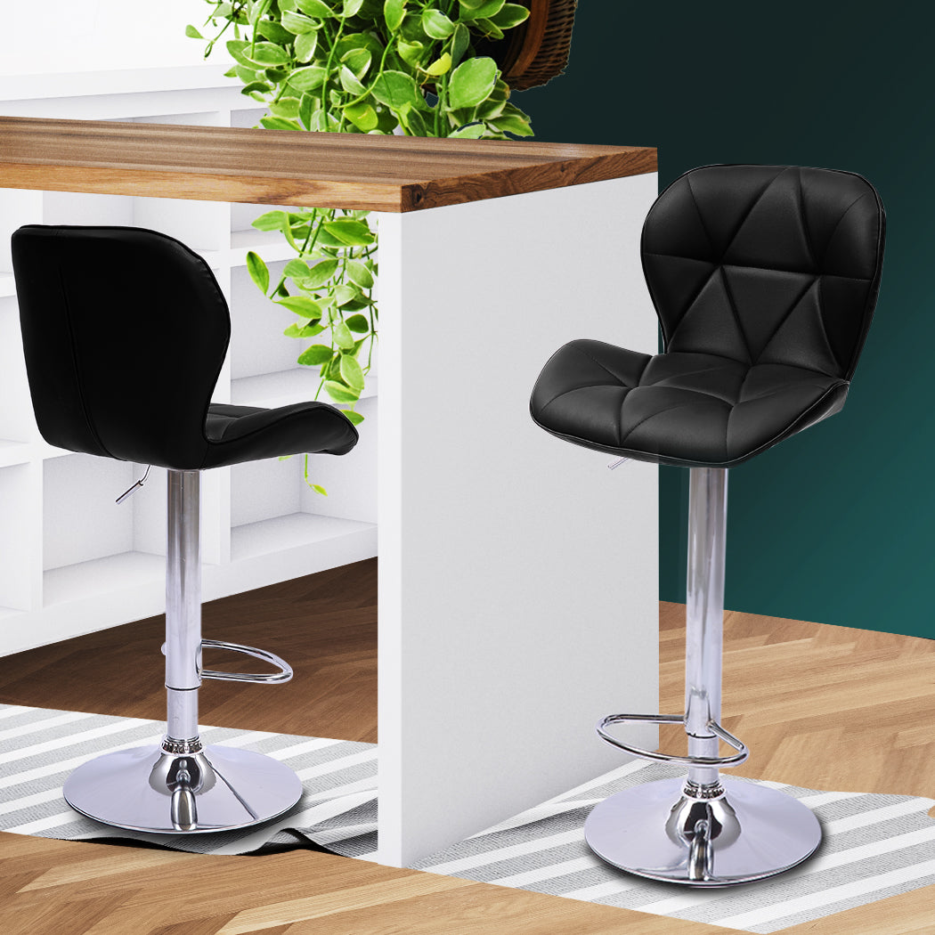 Levede 2x Bar Stools Kitchen Barstools Black-1919892920387899398