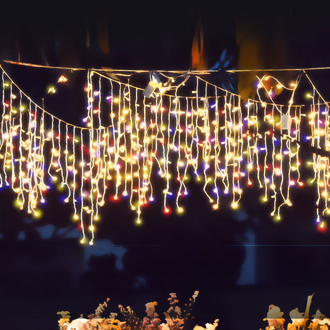 300 LED Curtain Fairy String Lights Multi Colour-1910113304735518726