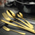 Stainless Steel Cutlery Set Travel Knife Gold-1910113167342702598