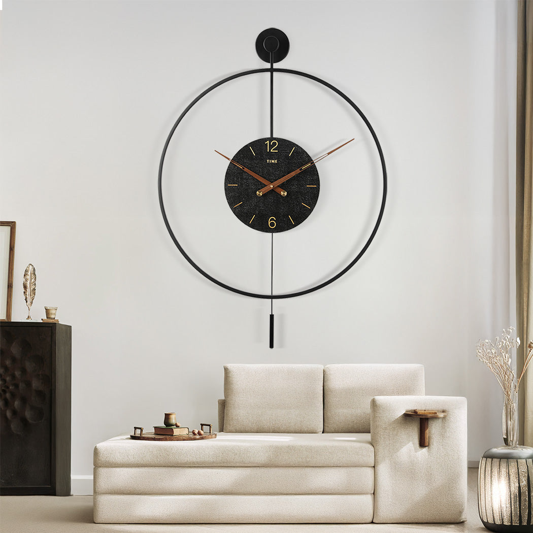 Yezi Round Wall Clock 60cm Large Modern Home Decoration-1954802445200789510