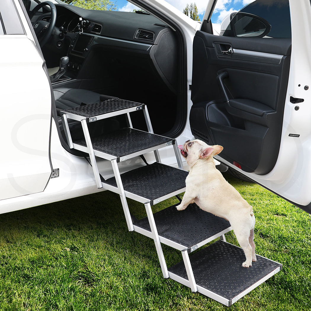 PaWz 5 Steps Dog Ramp Adjustable Height Black-1954802550364573702