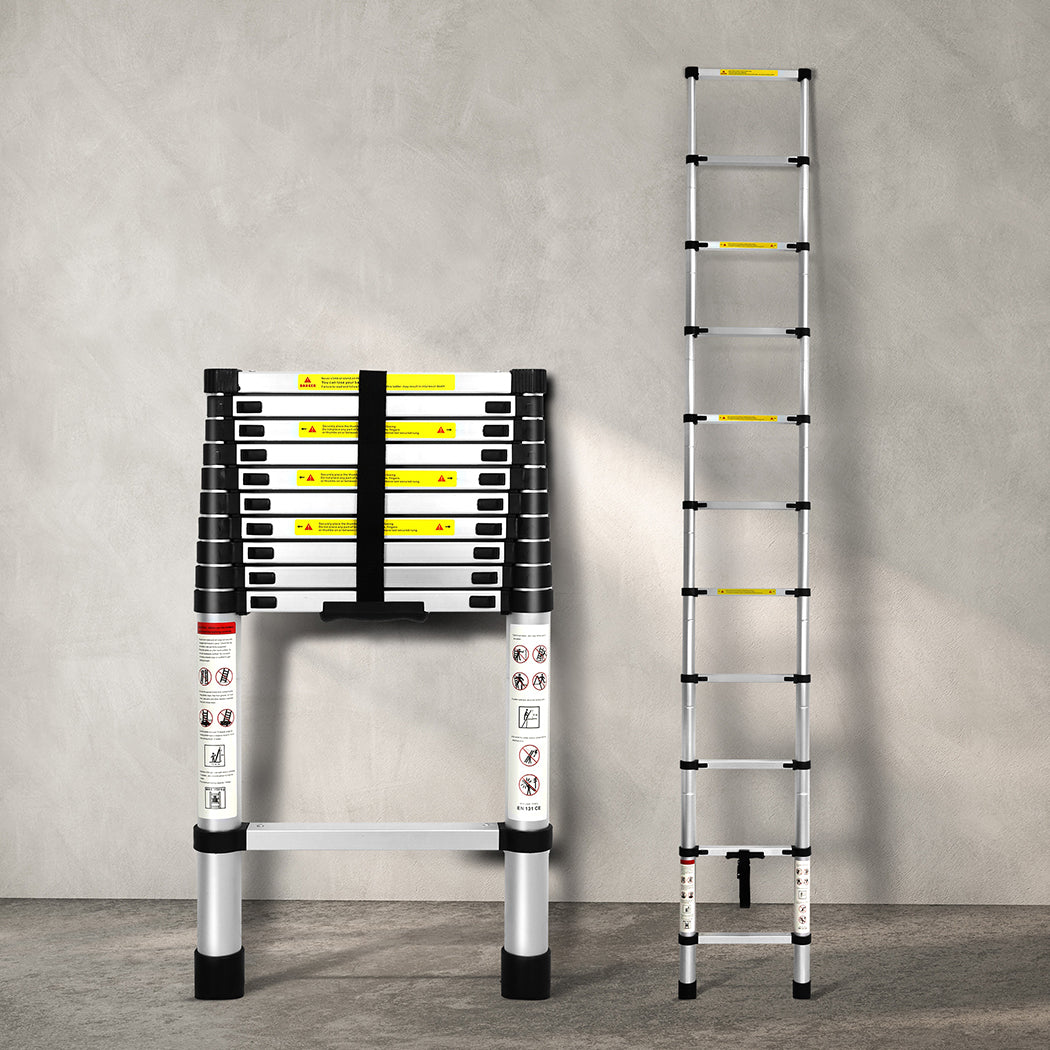 Traderight Multipurpose Ladder Telescopic 3.2M Silver 3.2 Meter-1954802734158974982