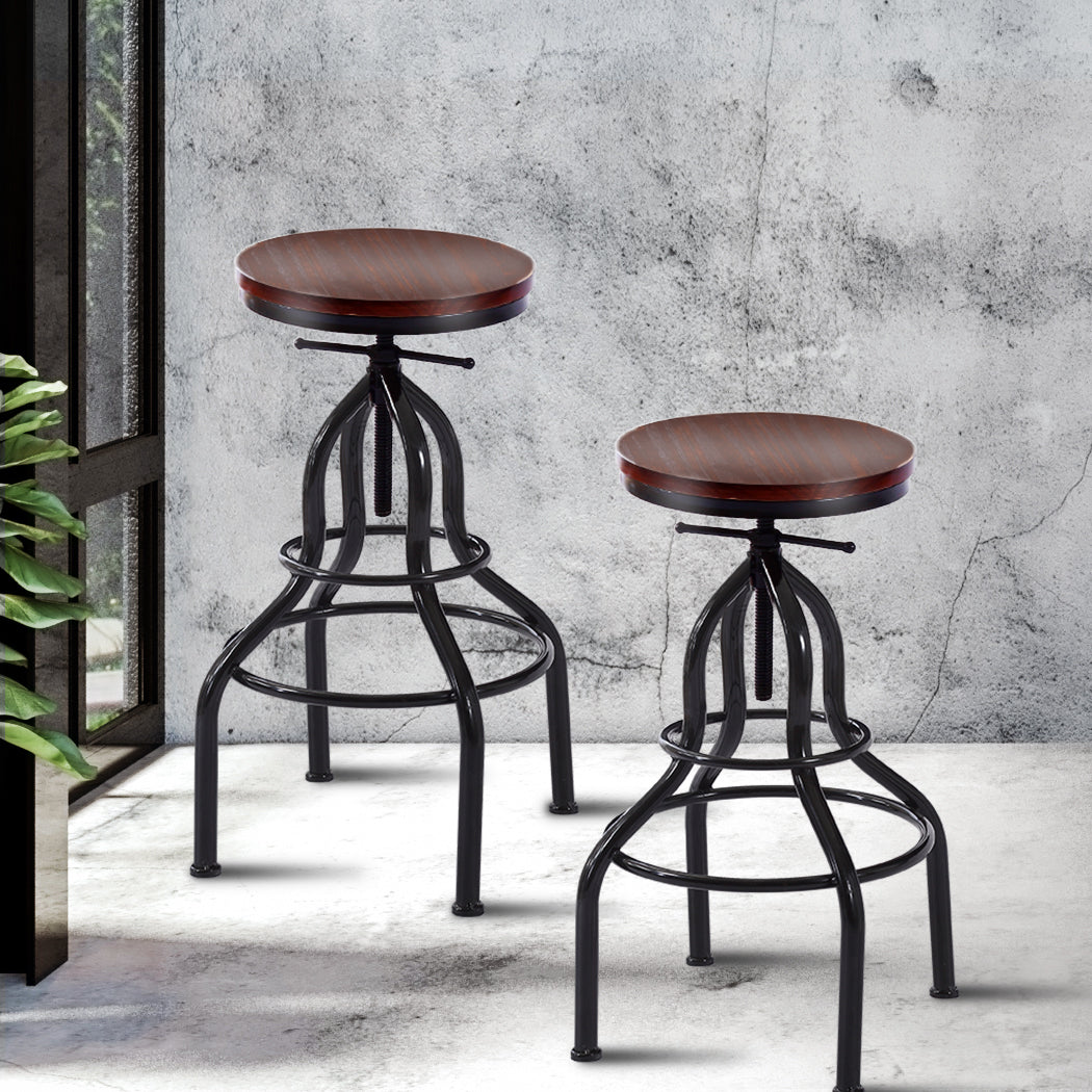 Levede 2x Industrial Bar Stools Kitchen-1910113237244973062