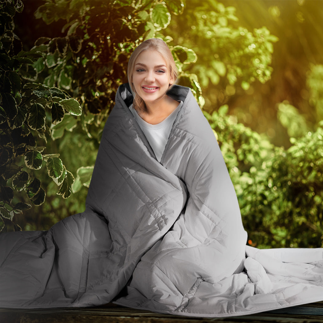 Dreamz Weighted Blanket Cotton Heavy Grey Single-1910113226440445958
