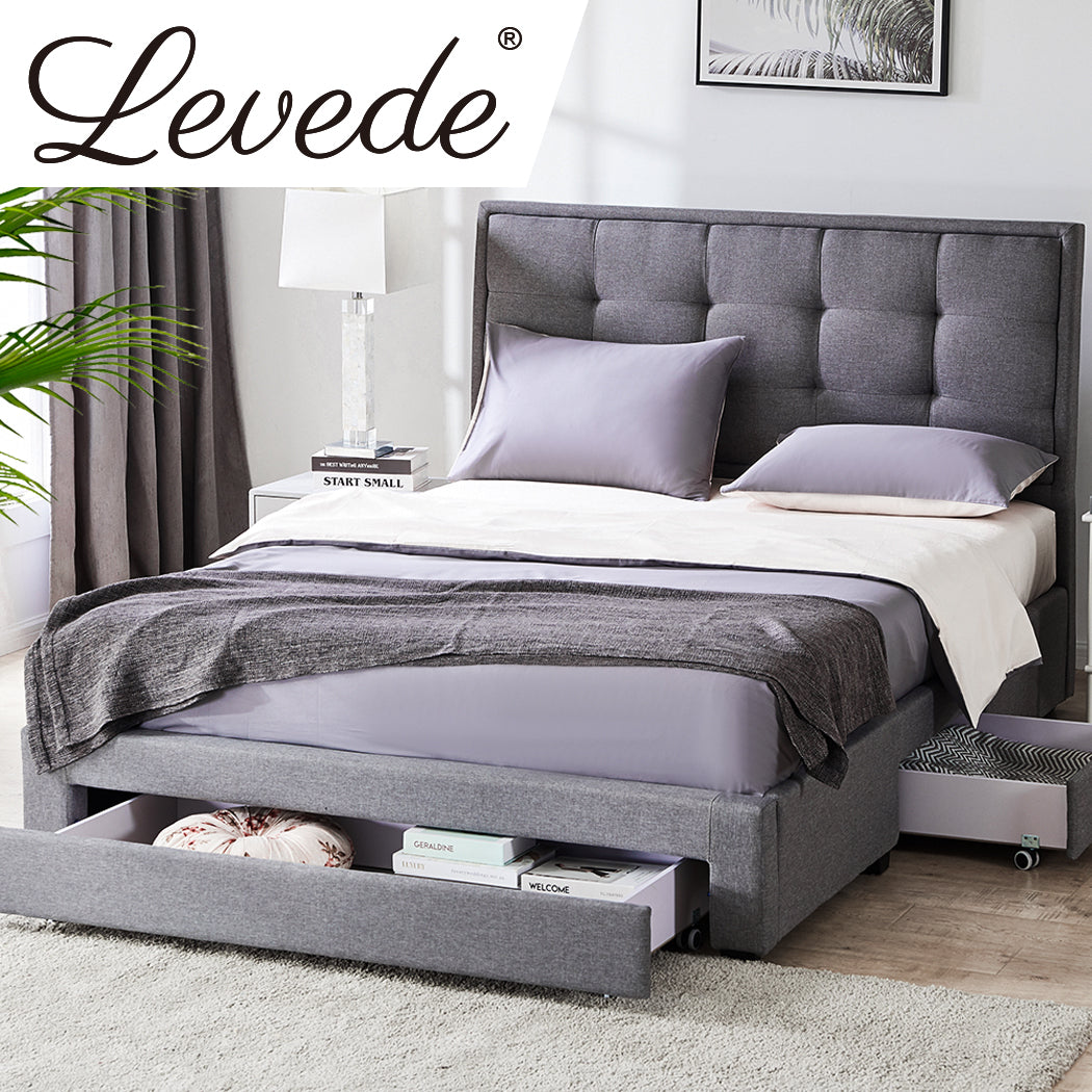 Levede Storage Bed Frame Queen Size-1919892910757777414
