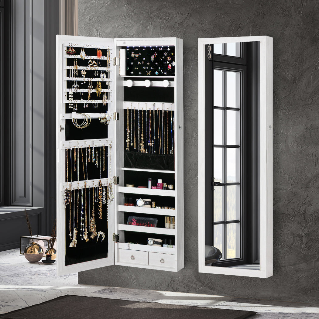 Levede Mirror Jewellery Cabinet LED-1954802757206675463