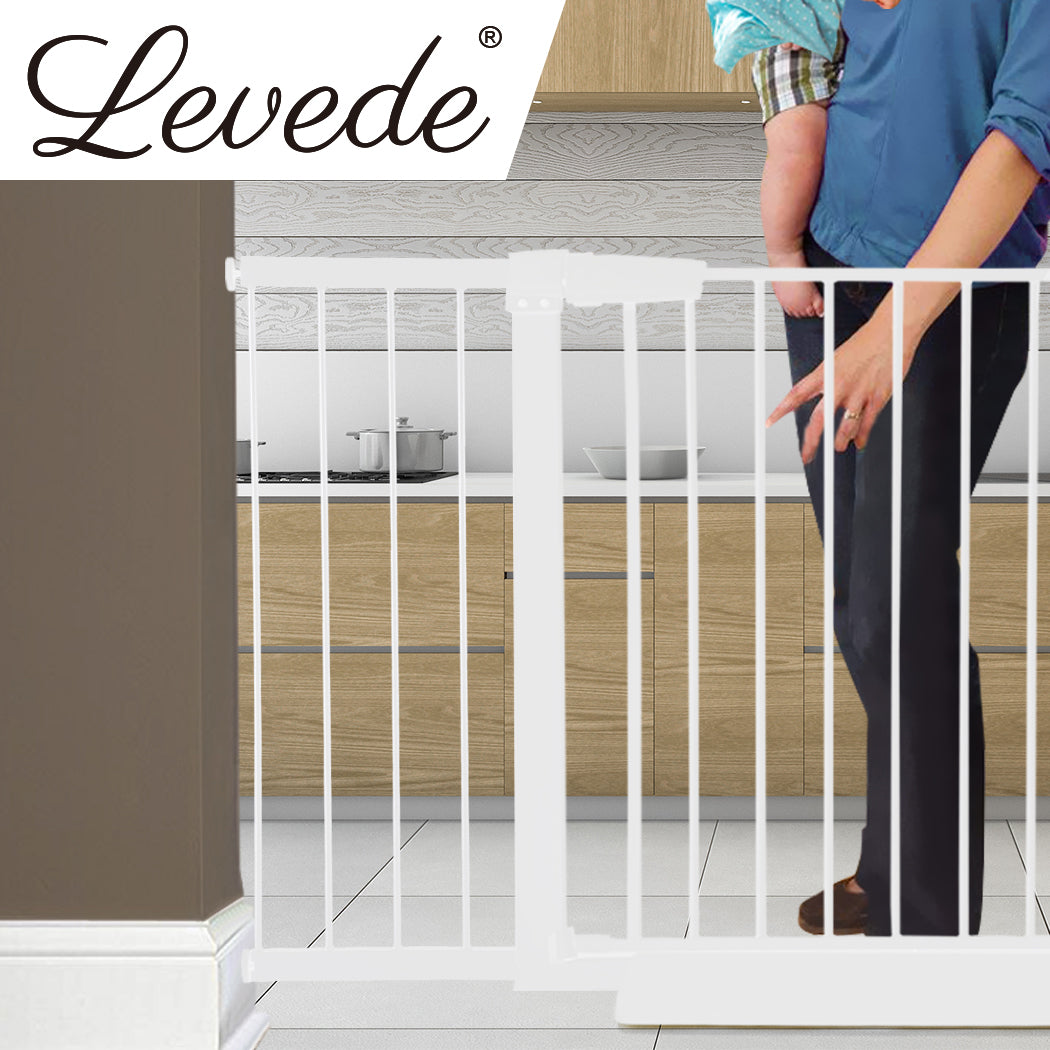 Levede Baby Safety Gate Adjustable Pet White 30cm Extension-1954802908432306182