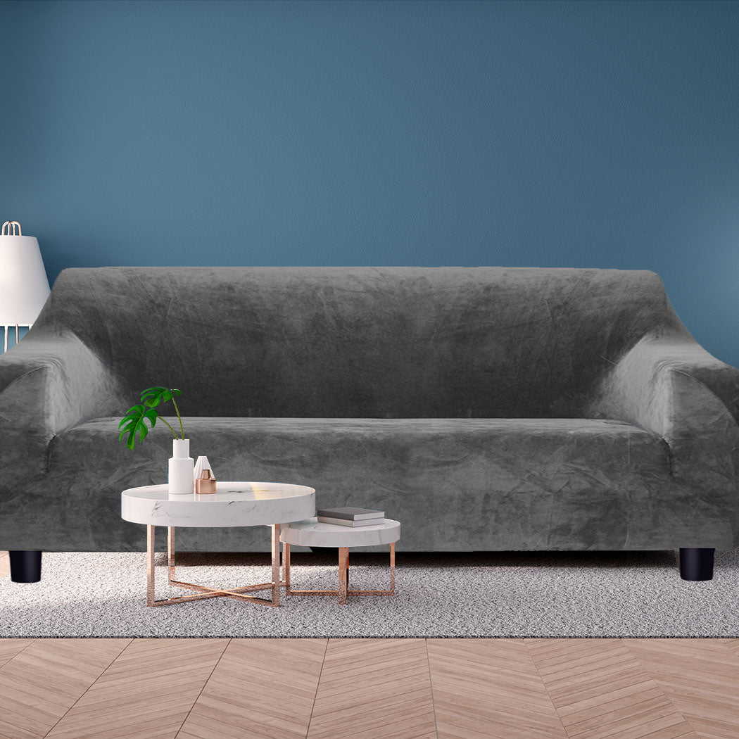 Marlow Sofa Covers 4 Seater High Stretch Grey-1910112338023944198