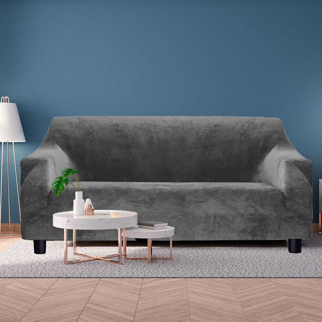 Marlow Sofa Covers 3 Seater High Stretch Grey-1910112338351099910