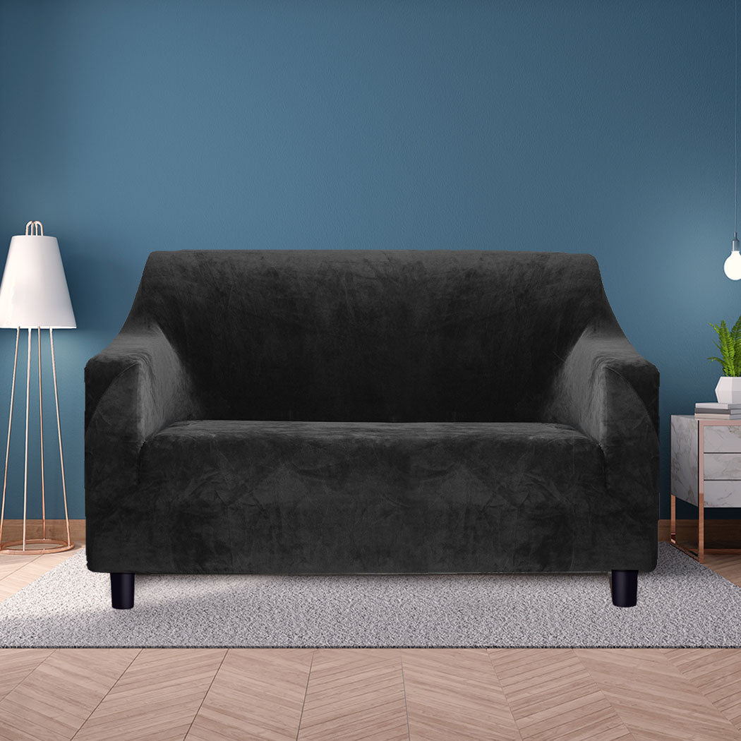 Marlow Sofa Covers 2 Seater High Stretch Black-1954802700776509448