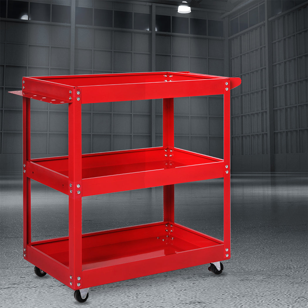 Traderight 3-Tier Tool Cart Trolley Red-1954802742618886151