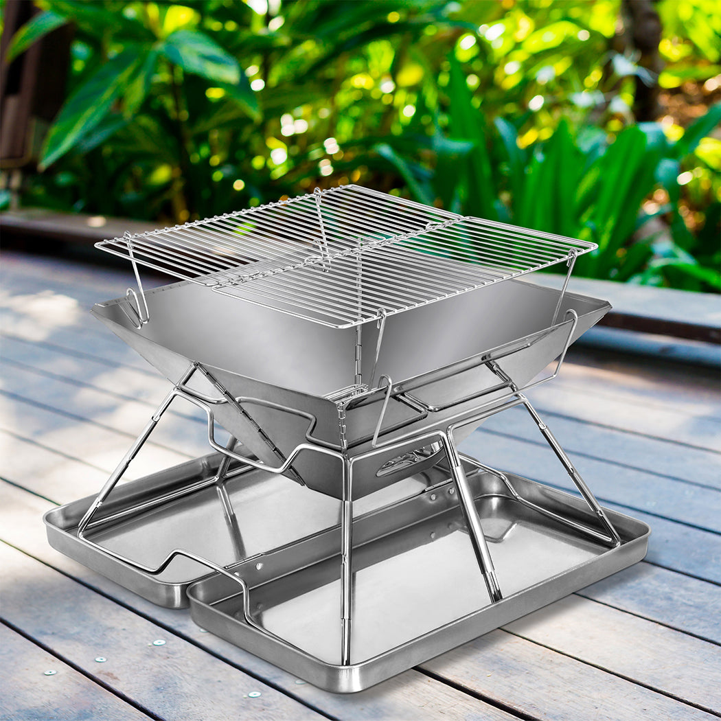 Levede Folding BBQ Portable Charcoal Grill 2-IN-1-1954802457372659719