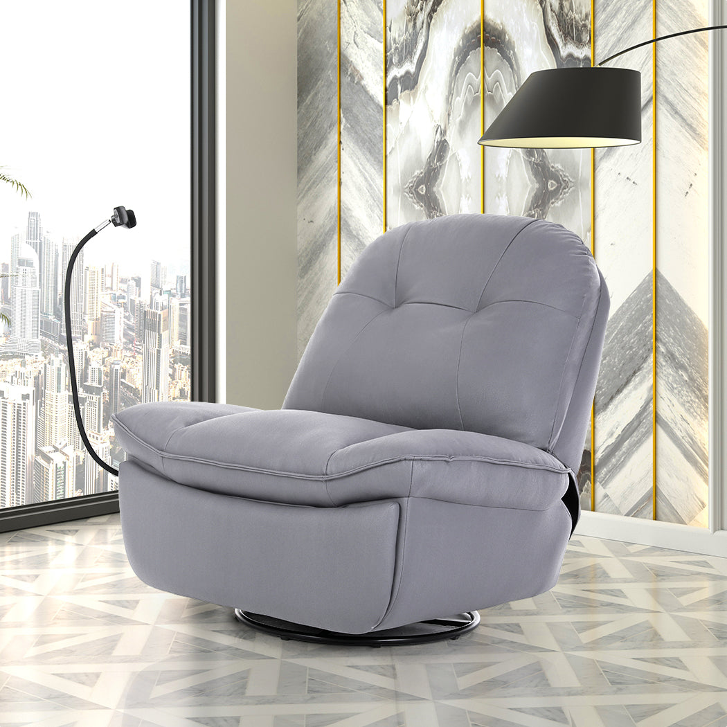 Levede Electric Chair Recliner Swivel Grey-1954802891491512327