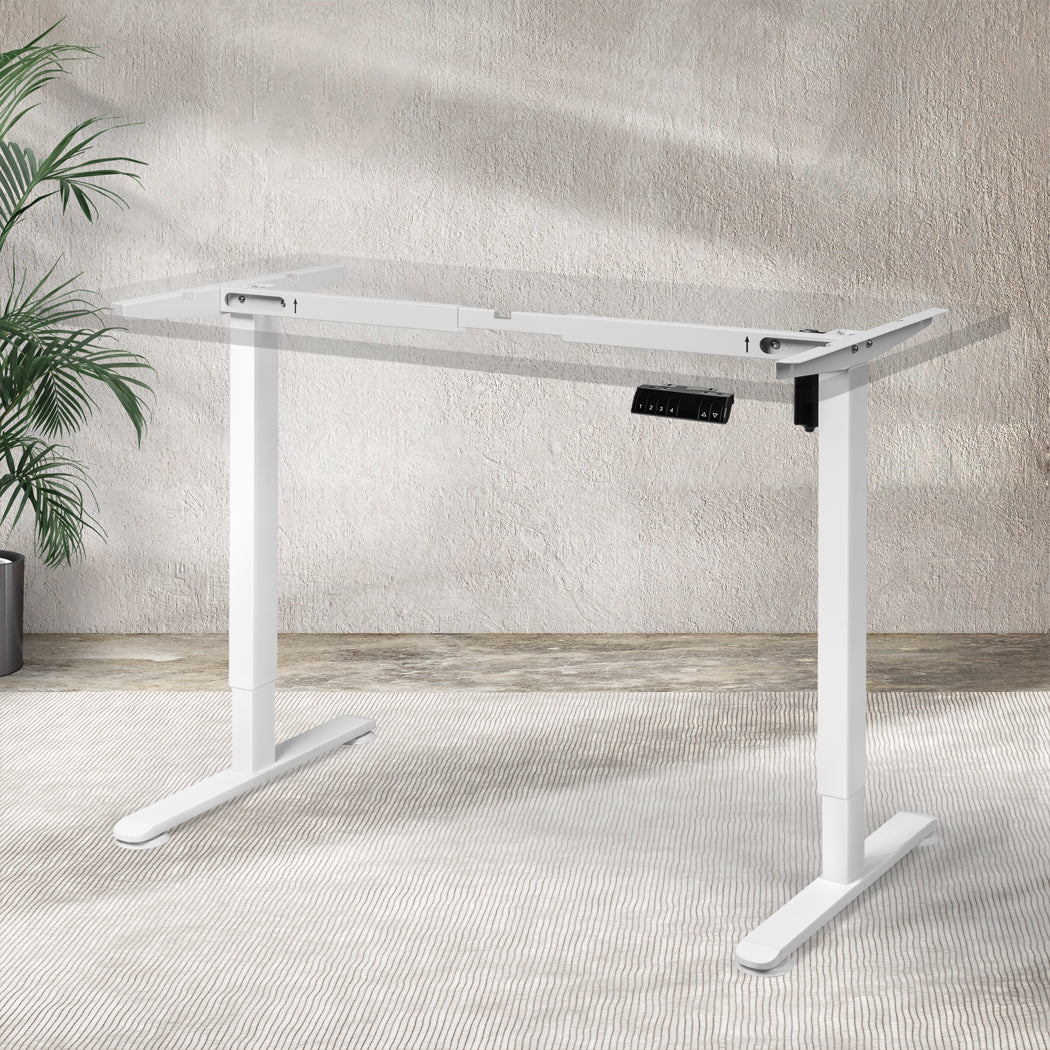 Levede Motorised Standing Desk Frame White Single Motor-1954803014925684743