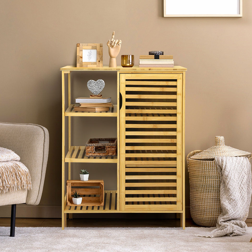 Levede  Bathroom Bamboo Storage Cabinet Natural-1954802383976534022