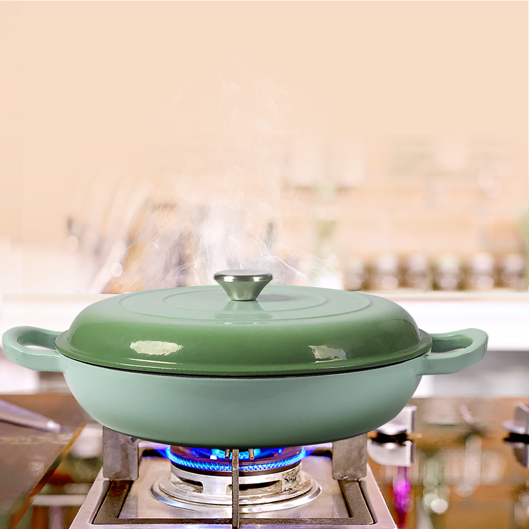 TOQUE 3.5L Enamel Dutch Oven Pan in Green Colour-1954802796524081159