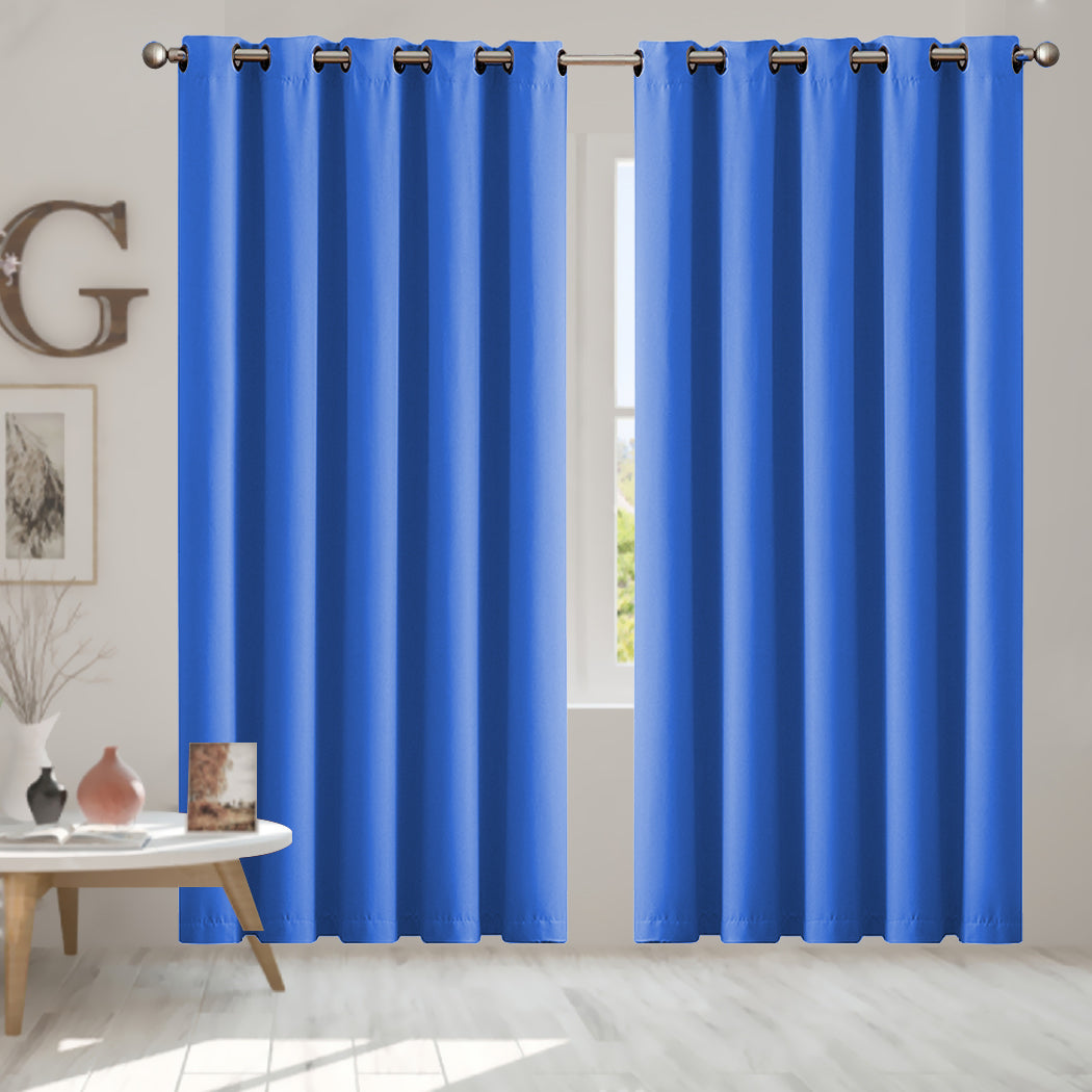 2x Blockout Curtains Panels 3 Layers Blue-1919892930382925830