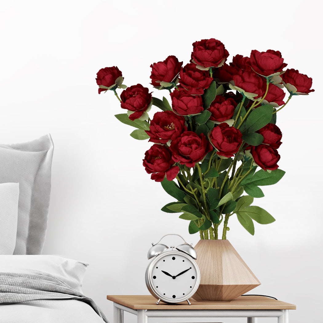 Lambu Artificial Flowers Silk Roses Burgundy-1910112530756407303