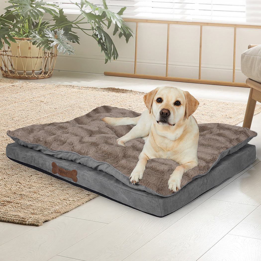 PaWz Dog Calming Bed Pet Cat Removable L Khaki Large-1910112966368432135
