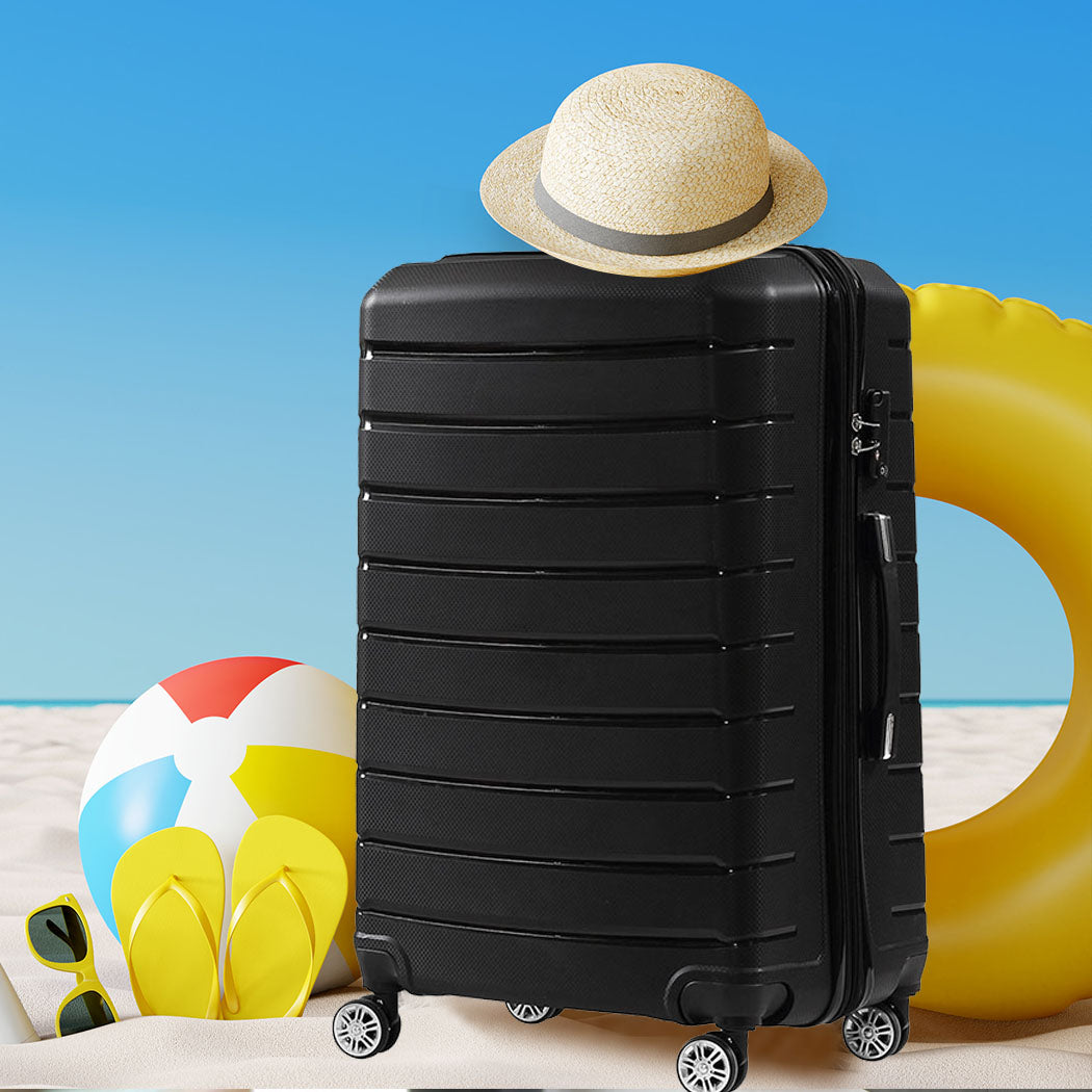 28" Travel Luggage Carry On Expandable Black-1919892860178665479