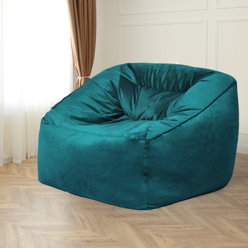Marlow Bean Bag Chair Cover Soft Velvet Green-1910113190289739783