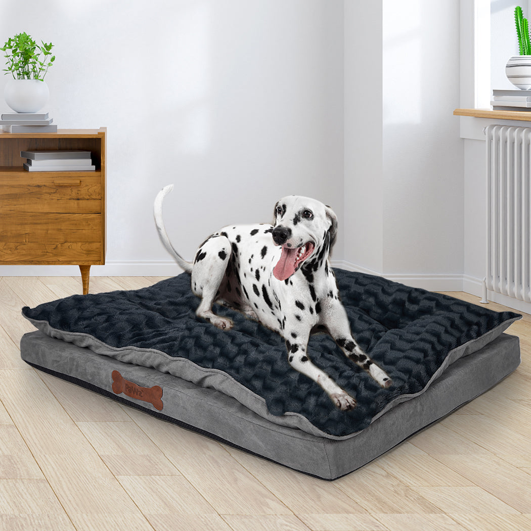 Dog Calming Bed Warm Soft Plush Comfy L Grey Large-1954802526759030791