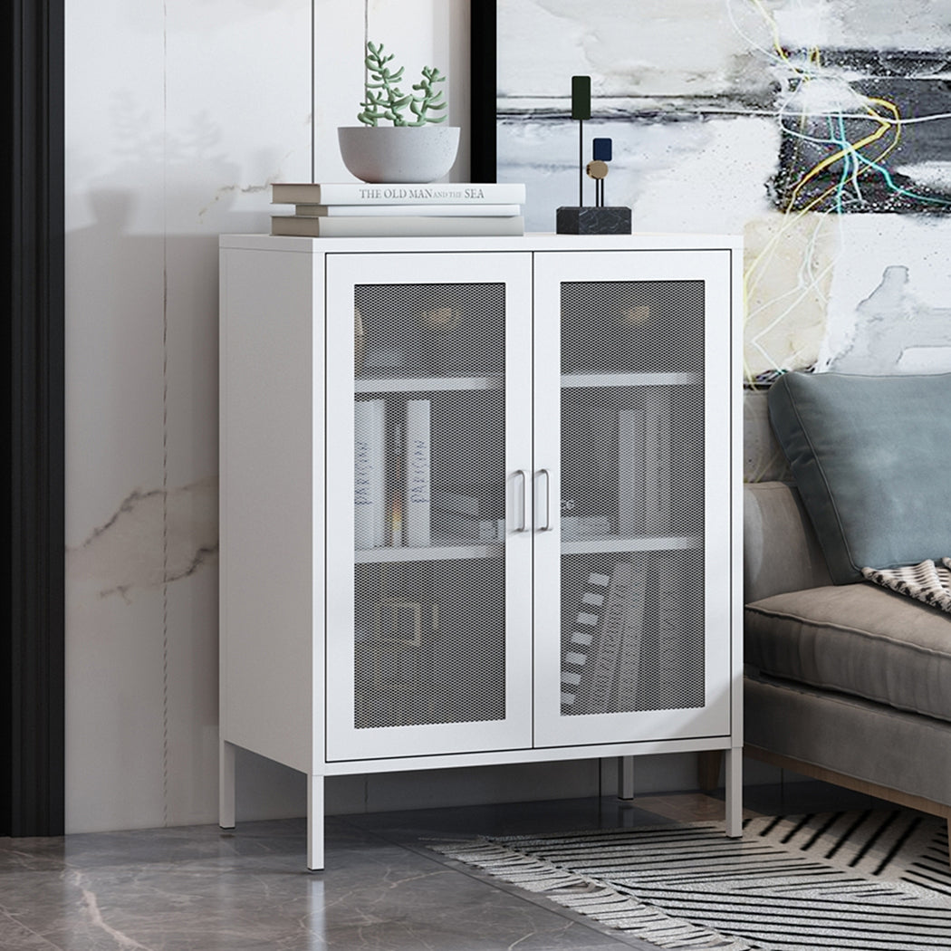 Levede Storage Cabinet Steel Kitchen White-1954802986463137799