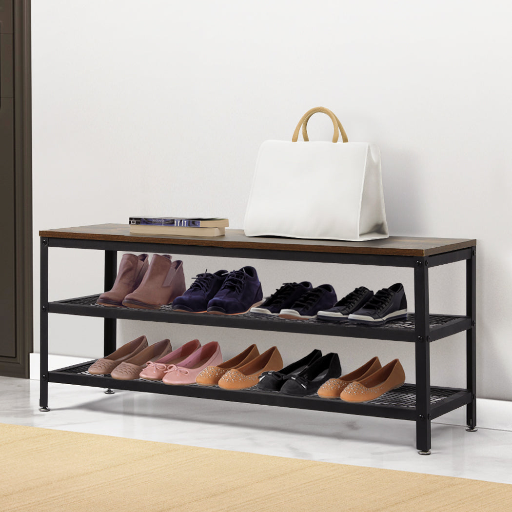 Levede 3-Tier Shoe Rack Bench 100cm-1954802690089422855