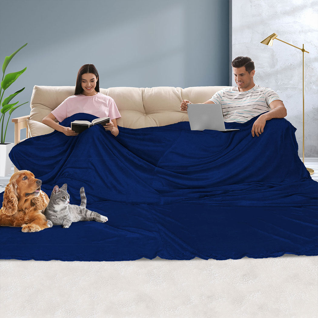 DreamZ 3x3M Large Oversized Blanket Navy-1919892915514118151