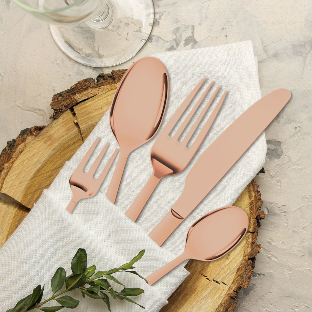 Stainless Steel Cutlery Set Glossy Knife Rose Gold-1954802794401763335