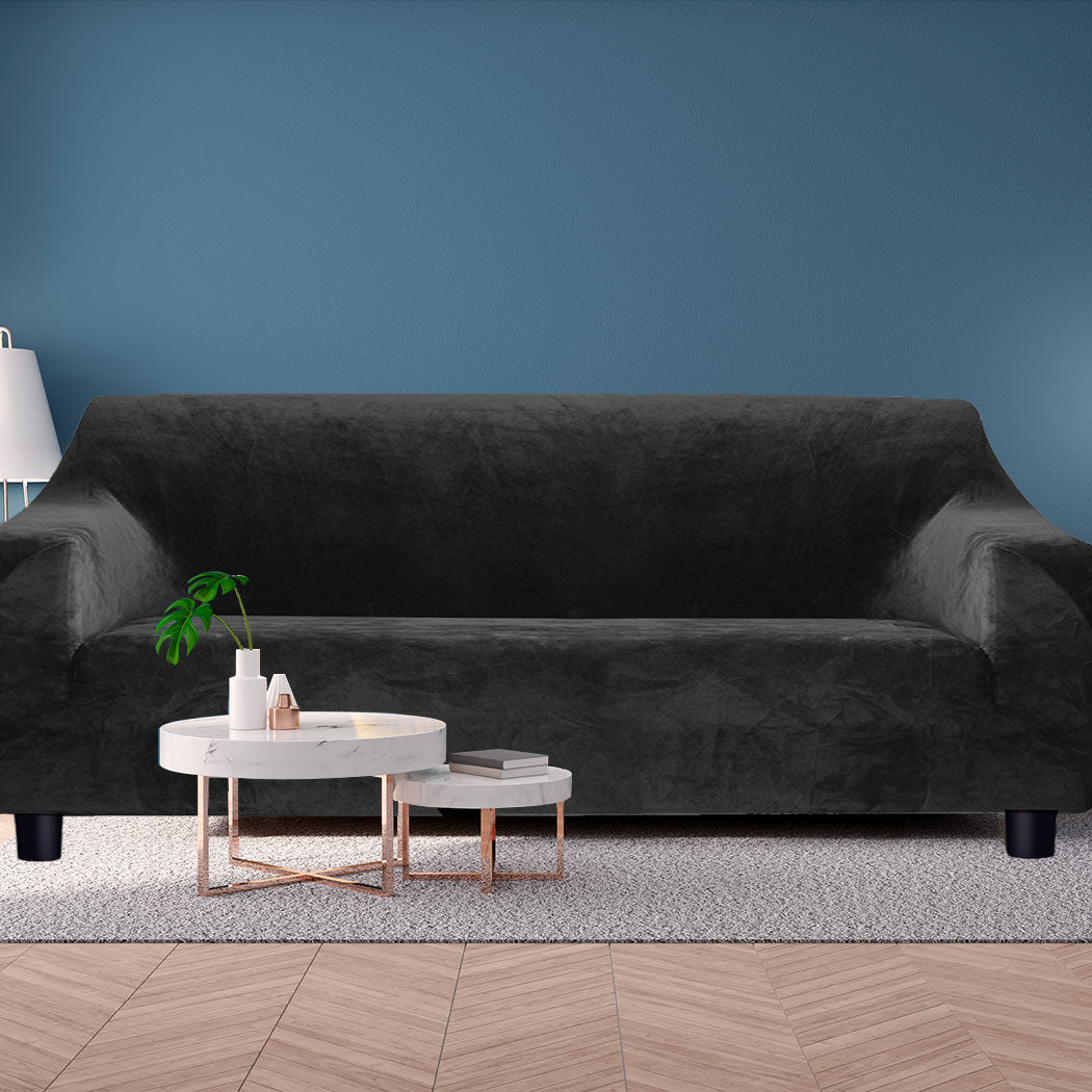 Marlow Sofa Covers 4 Seater High Stretch Black-1954802701128830983