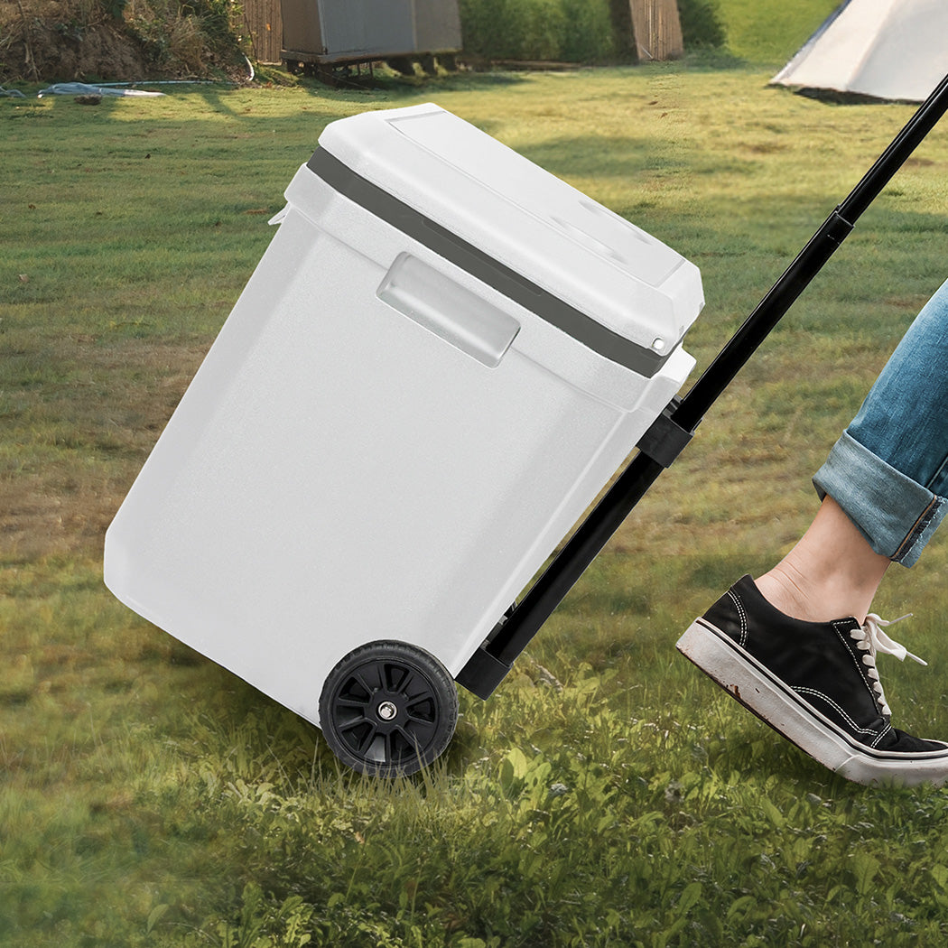 Mountview Cooler Ice Box 27L/43L Portable Chest Trolly For Camping BBQ Picnic-1963748908870012935