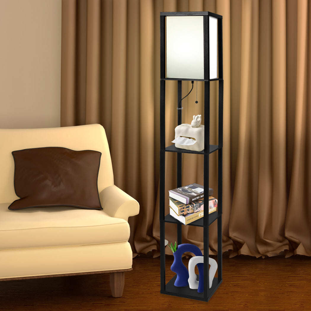 EMITTO Floor Lamp Storage Shelf LED Black-1954802834335731719