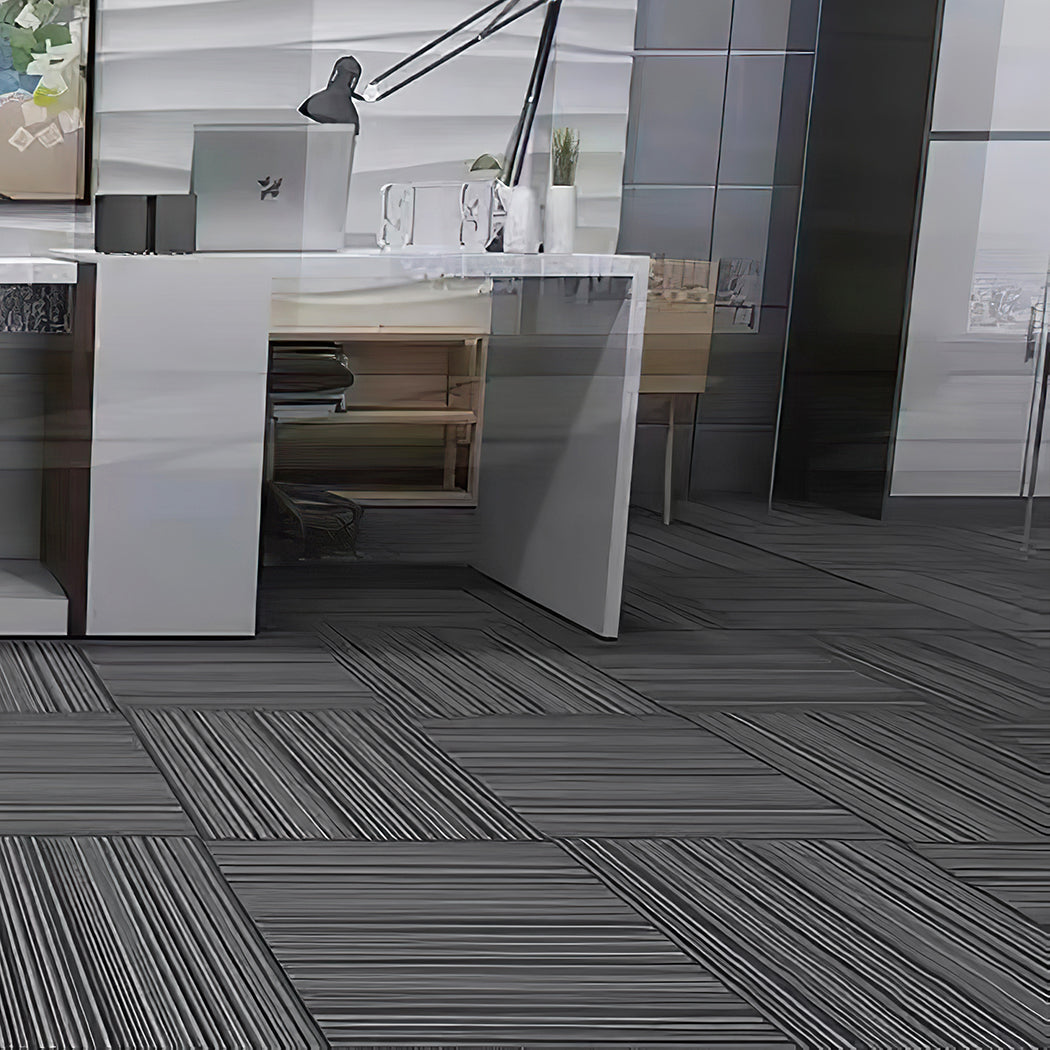 Marlow 20x Carpet Tiles 5m2 Box Heavy Black-1954802710482128902