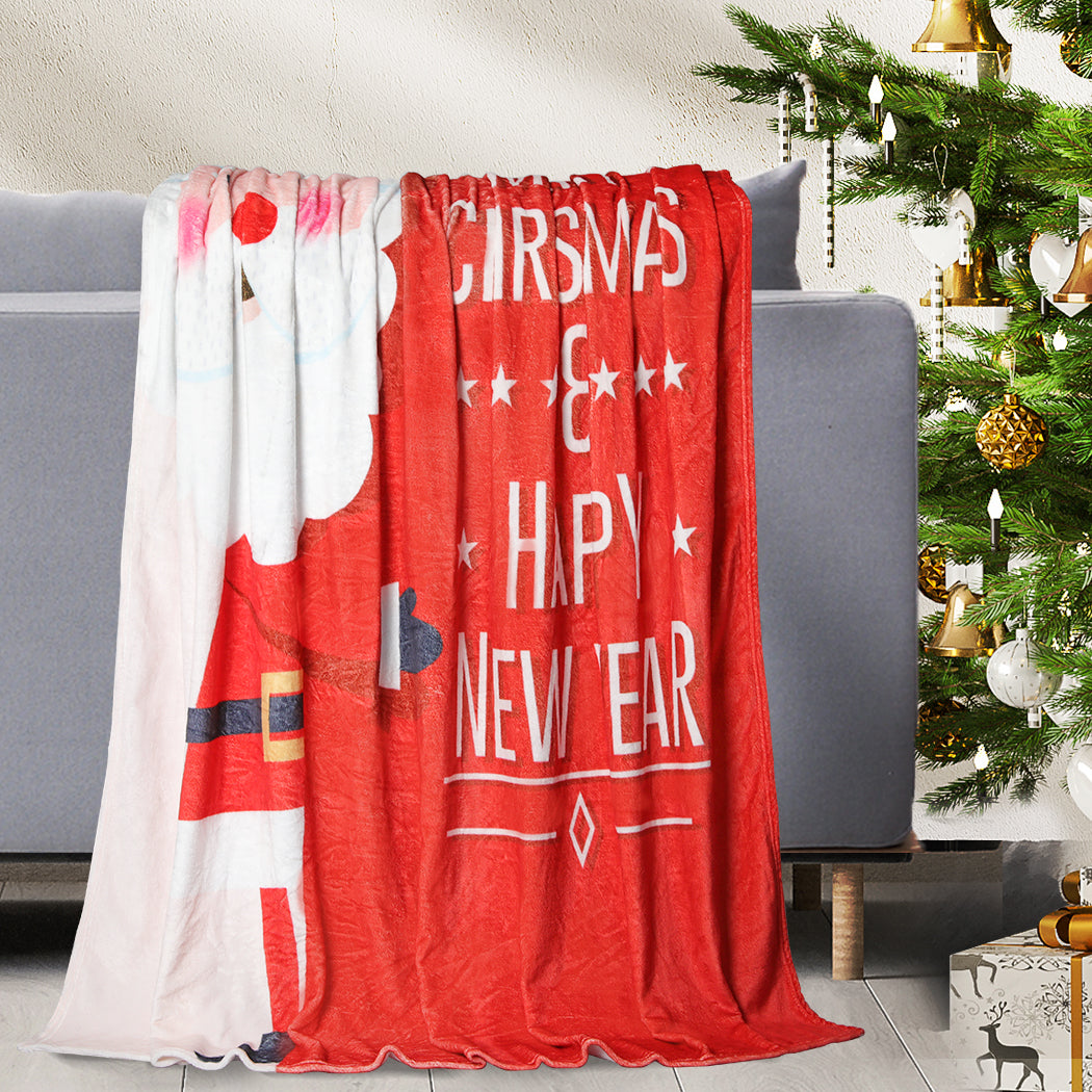 Santaco Throw Blanket Xmas Double Sided Red Queen-1910112325529112583