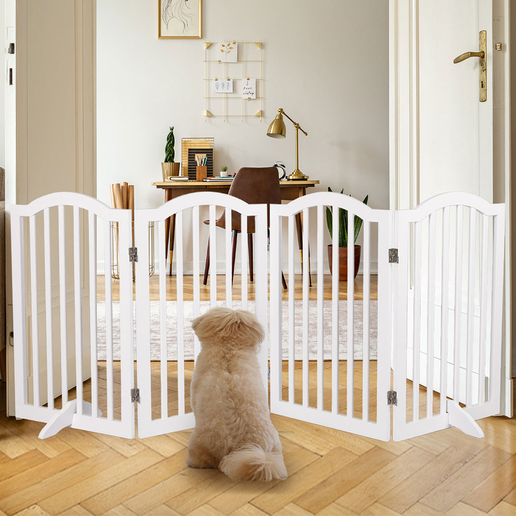 PaWz Wooden Pet Gate Dog Fence Safety White-1910112466411589639