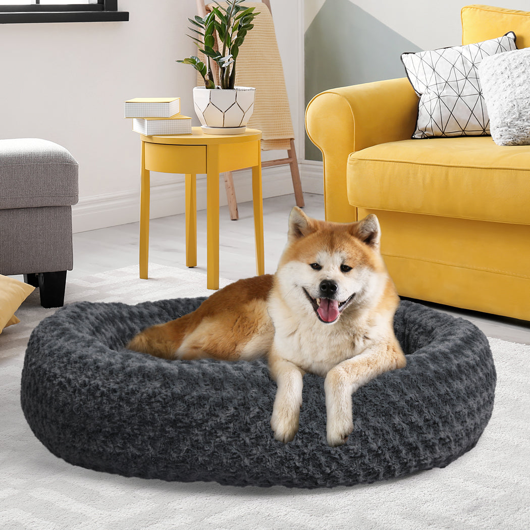 PaWz Calming Dog Bed Warm Soft Plush XL Dark Grey X-Large-1954802551450898439