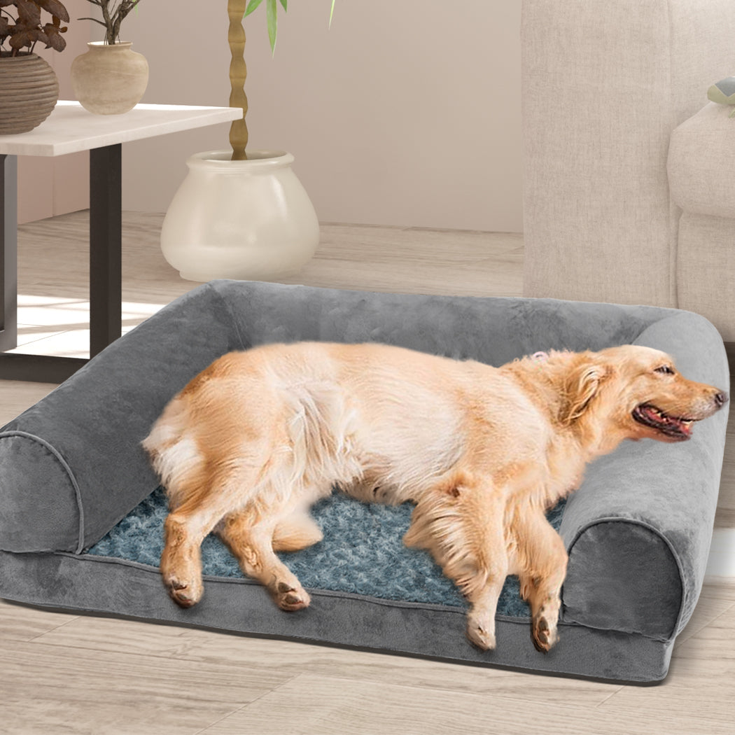PaWz Pet Bed Sofa Dog Bedding Soft Warm L Grey Large-1954802514956259335