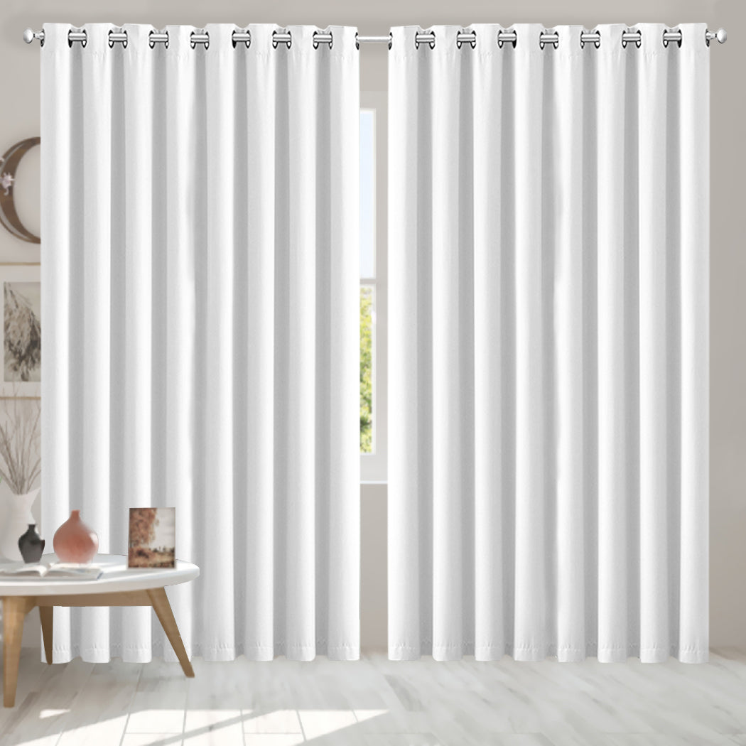 2x Blockout Curtains Panels 3 Layers Grey CD1003-300X230-GY-1910113275840958470