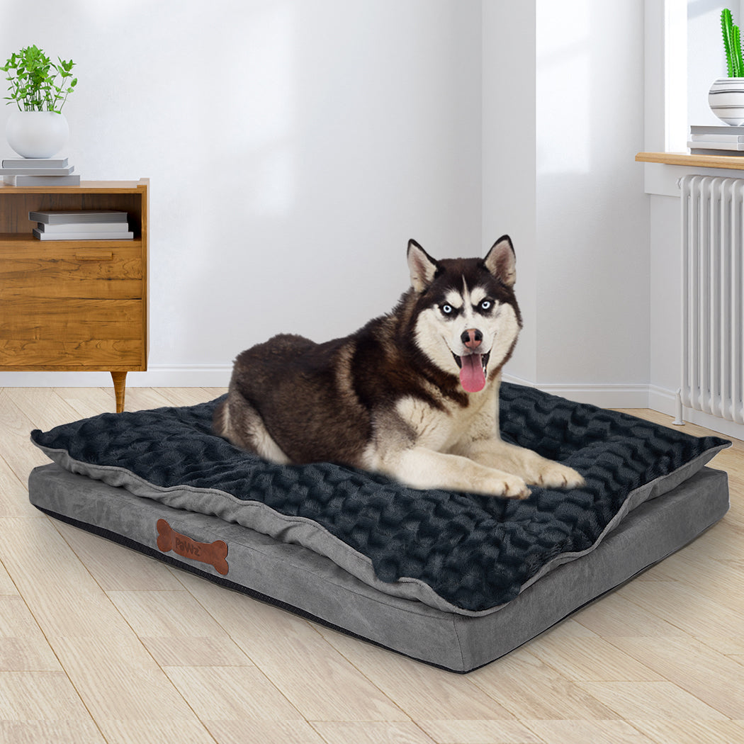 Dog Calming Bed Warm Soft Plush Comfy M Grey Medium-1954802527115546631