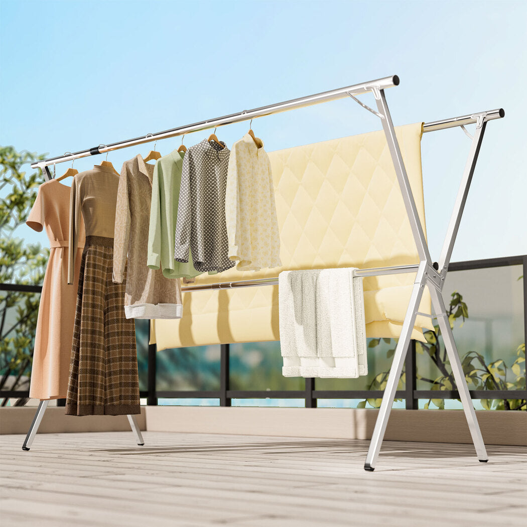 Levede Adjustable Clothes Drying Airer Foldable 150-240cm-1973193572329066503