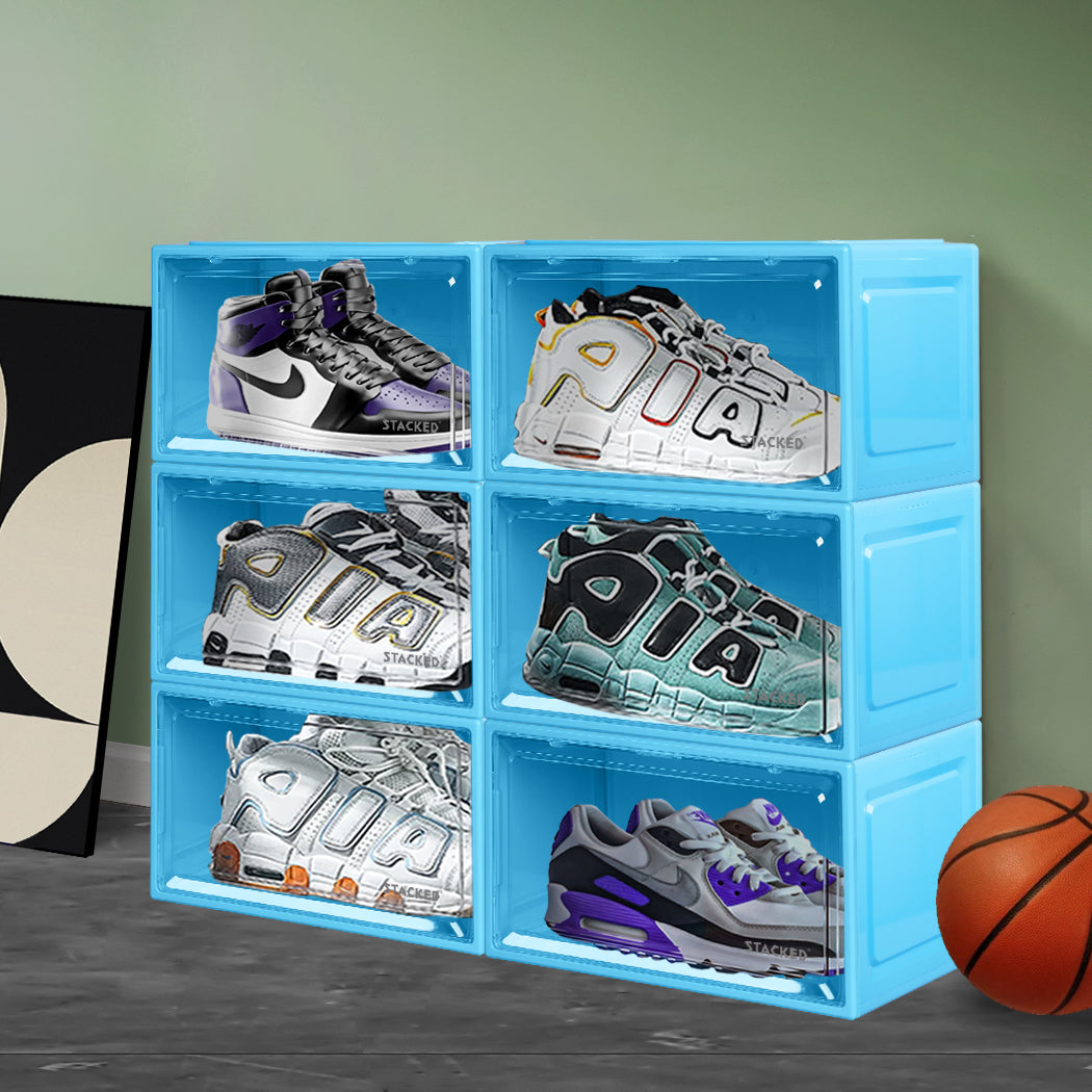 Stacked Sneaker Display Case Shoe Storage Blue-1910112539199541255