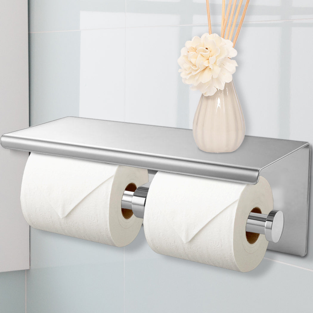 Toilet Paper Holder Double Roll Stainless-1910113085927067654