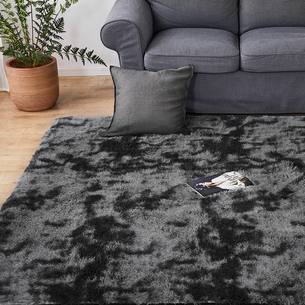 Marlow Floor Rug Shaggy Rugs Soft Large Black 160x230cm-1910113056181063687