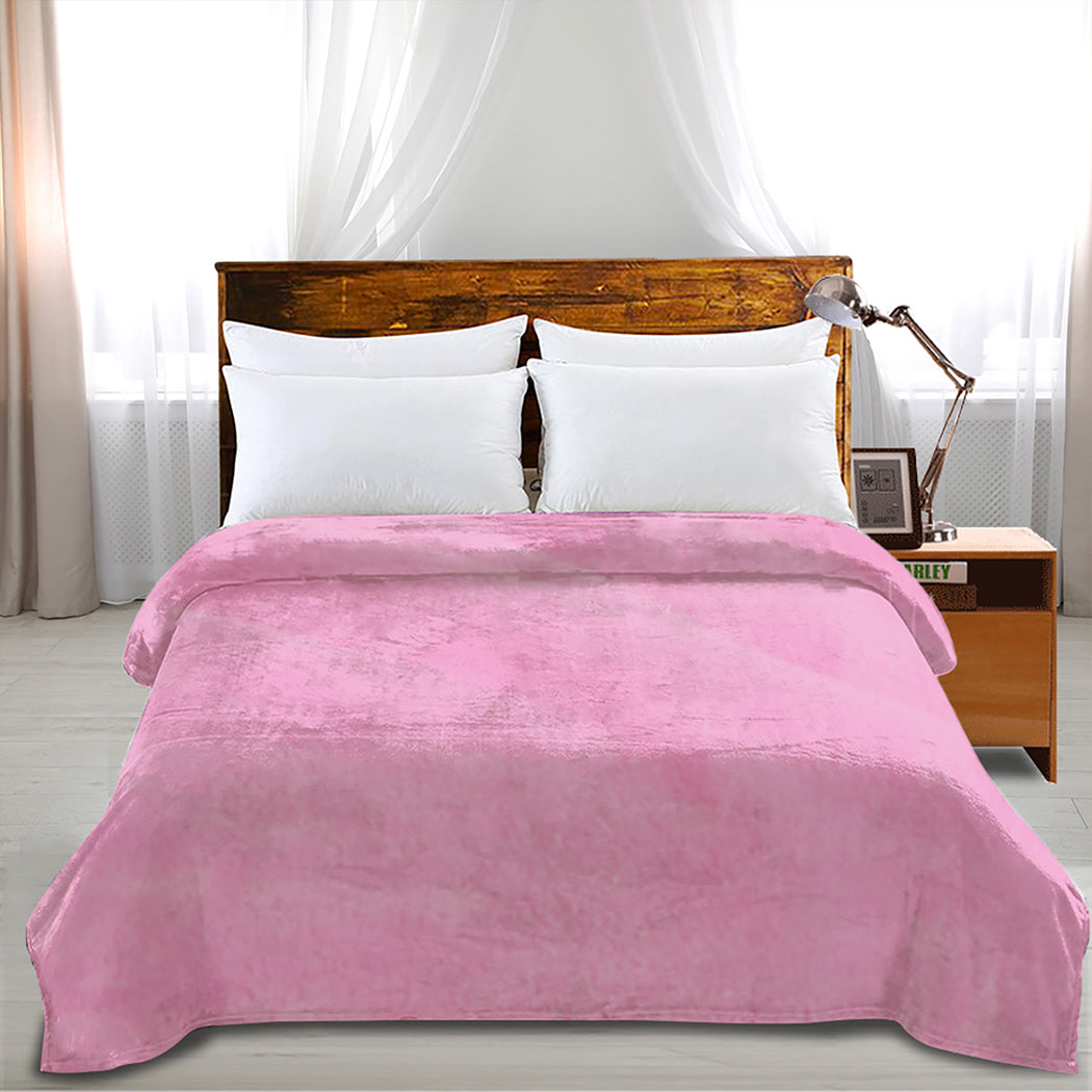 DreamZ 320GSM 220x160cm Ultra Soft Mink Pink Single-1954802939105251335
