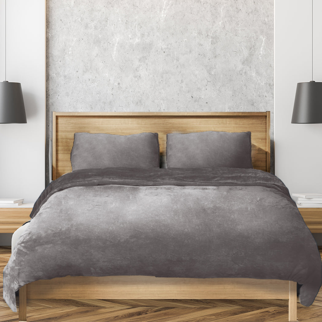 Quilt Cover Bedding set Flannel Double Silver-1910113192827293703