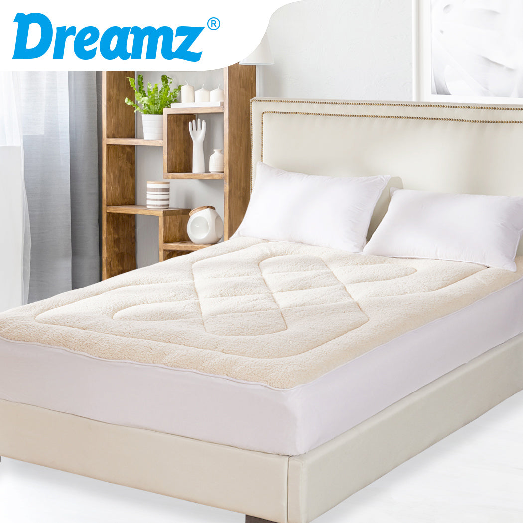 DreamZ Mattress Topper 100% Wool Underlay Single-1954802863834271751