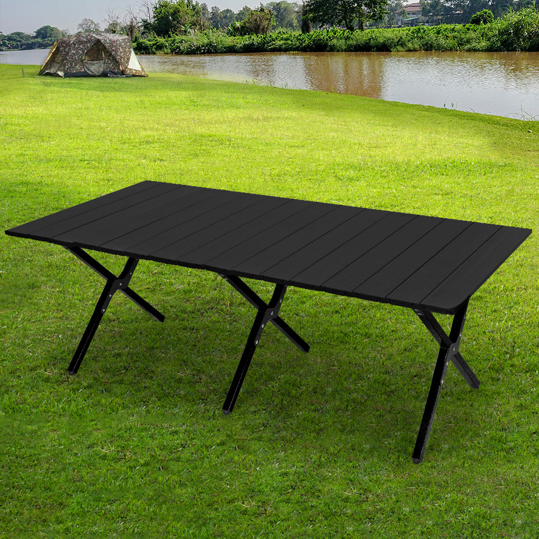 Levede Folding Camping Table Portable Black-1910112917345406983