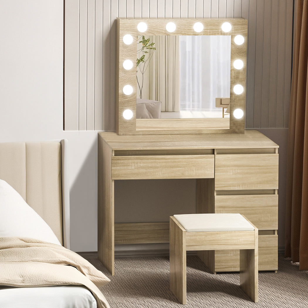 Levede Dressing Table Stool Set Makeup Mirror Led-1973193578565996552